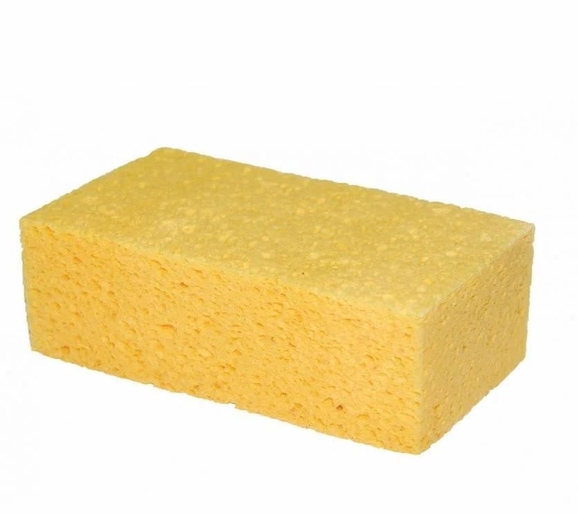 Губка целлюлозная односторонняя желтая 140*90*35мм