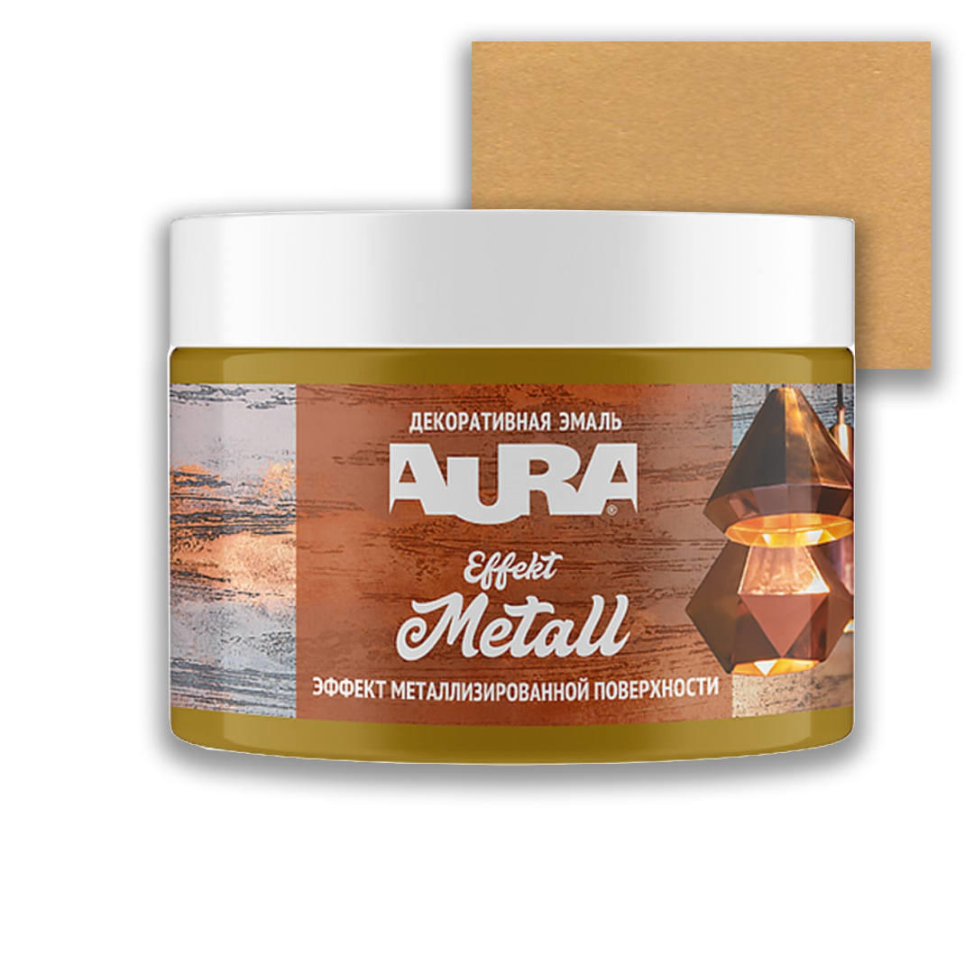 Декоративная эмаль золото 0,25кг акрил. AURA Effekt Metall