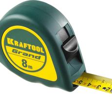 Рулетка с обрезиненным пластиковым корпусом, KRAFTOOL, Китай, 8м*25мм