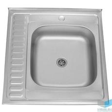 Мойка нержавеющая 600х600х160 R сушилка слева + сифон 