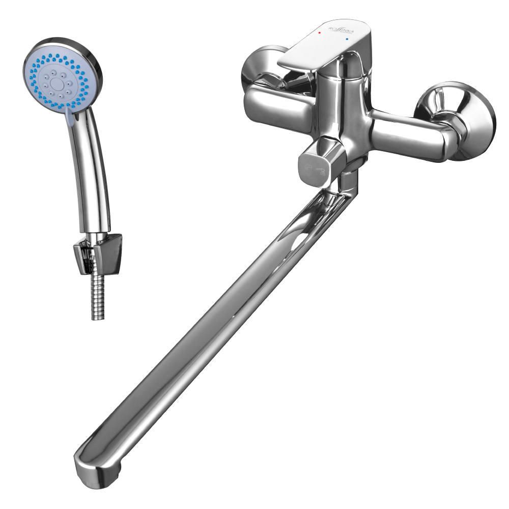 Смеситель д/ванны рычажный RS31-32 с плоским изливом 350 мм, хром