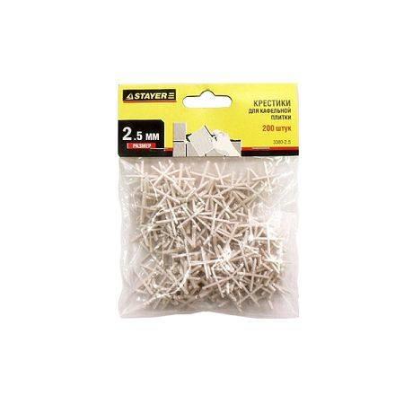 Крестики для кафеля, STAYER, 2,5мм (200шт в пачке)