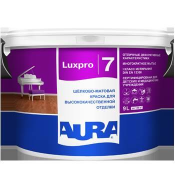 Акриловая, шёлково-матовая краска, моющаяся, ДЛЯ КОЛЕРОВКИ, АУРА Luxpro 7, 9л/11,3кг Акриловая, шёлково-матовая краска, моющаяся, ДЛЯ КОЛЕРОВКИ, АУРА Luxpro 7, 9л/11,3кг