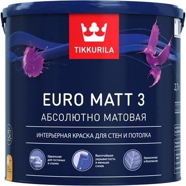 я/в/д интер. матовая EURO MATT 3 TIKKURILA 2.7л (база А) я/в/д интер. матовая EURO MATT 3 TIKKURILA 2.7л (база А)