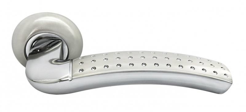 Ручка дверная Rucetti RAP  7 SN/CP белый никель