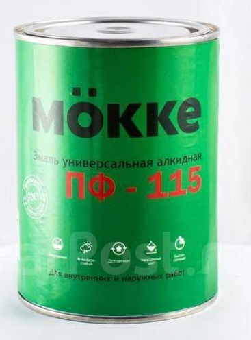 Эмаль зеленая  0,8 кг ПФ-115 МОККЕ (1/14)