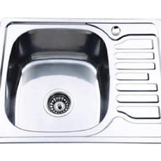 Мойка нержавеющая 760х420х180 R сушилка слева + сифон  