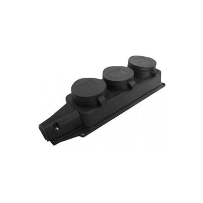 Колодка 3-г с з/к  каучук UNIVERSAL IP44